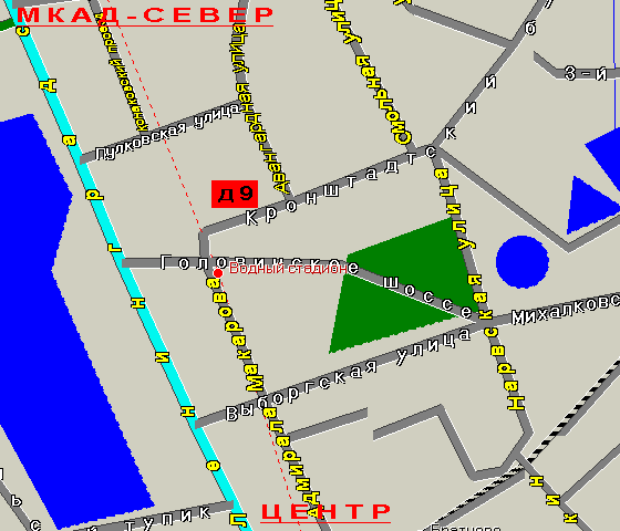 Карта района м.Водный стадион